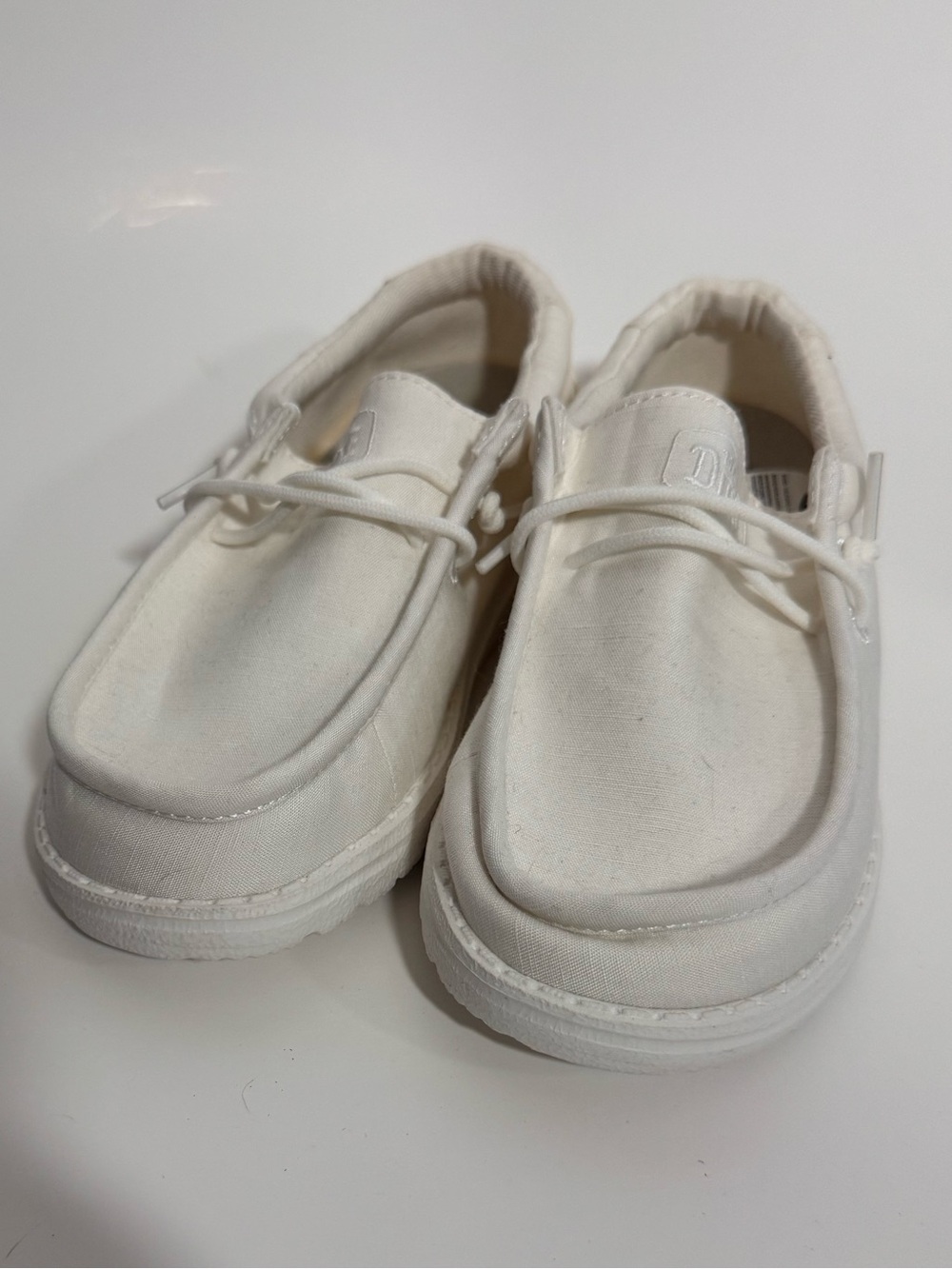 Hey Dude Kids Cream Canvas Slip-On Sneakers